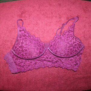 Maidenform Pure Comfort Wireless Lace Longline Bralette Lightly Lined Conver- Ma